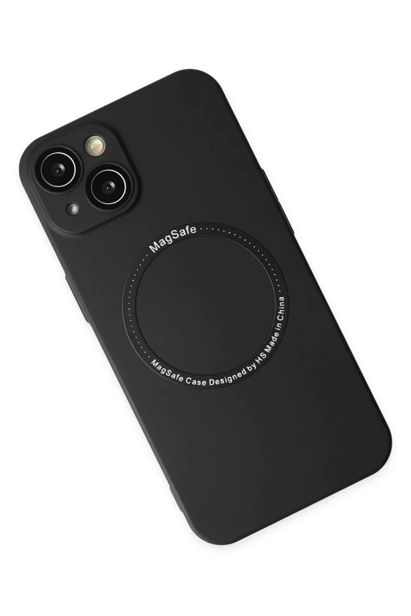 Newface Apple iPhone 14 Plus Kılıf Jack Magneticsafe Lens Silikon - Siyah