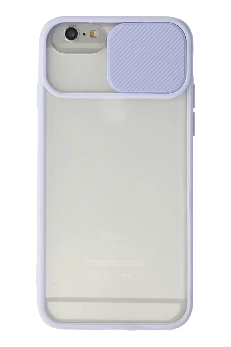 Newface Apple iPhone 6 Kılıf Palm Buzlu Kamera Sürgülü Silikon - Lila