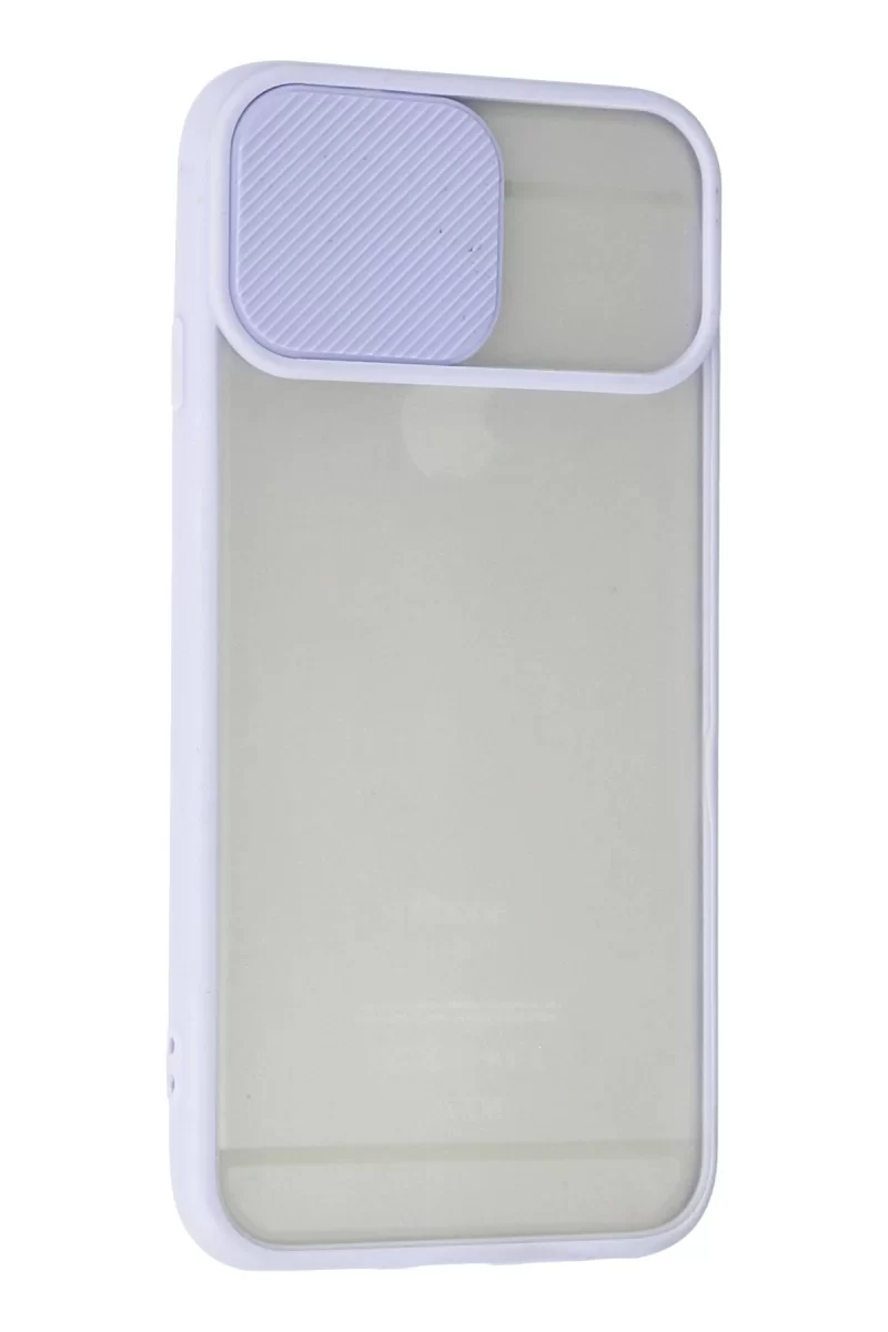 Newface Apple iPhone 6 Kılıf Palm Buzlu Kamera Sürgülü Silikon - Lila