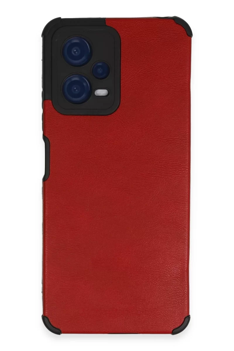 Newface Xiaomi Redmi Note 12 5G Kılıf Loop Deri Silikon - Kırmızı