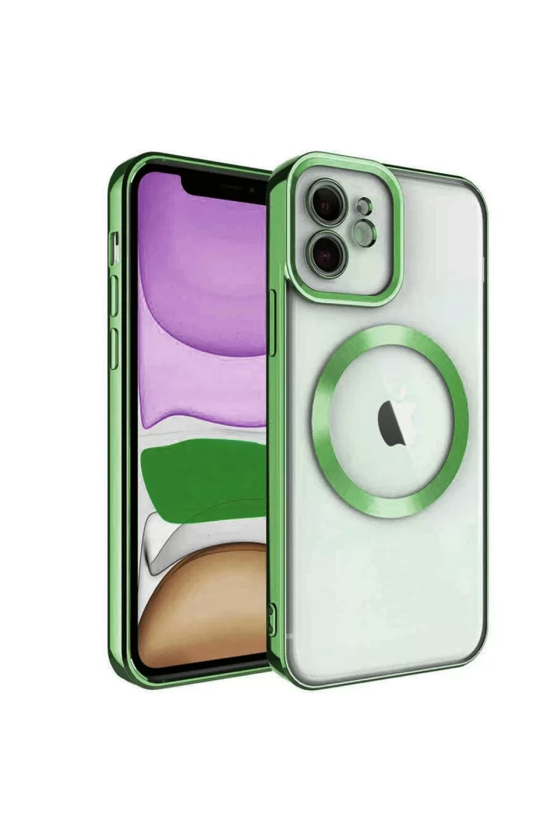Newface Apple iPhone 11 Kılıf Kross Magneticsafe Kapak - Koyu Yeşil