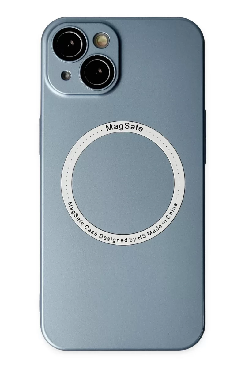 Newface Apple iPhone 14 Plus Kılıf Jack Magneticsafe Lens Silikon - Sierra Blue