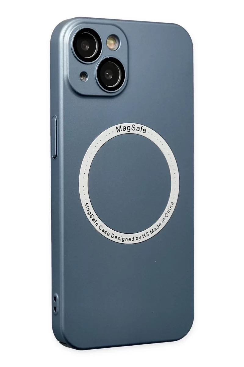 Newface Apple iPhone 14 Plus Kılıf Jack Magneticsafe Lens Silikon - Sierra Blue
