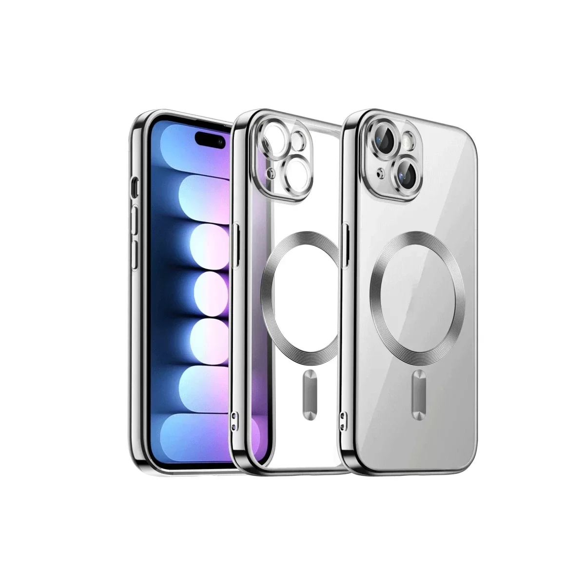 Newface Apple iPhone 15 Kılıf Kross Magneticsafe Kapak - Titan Gri