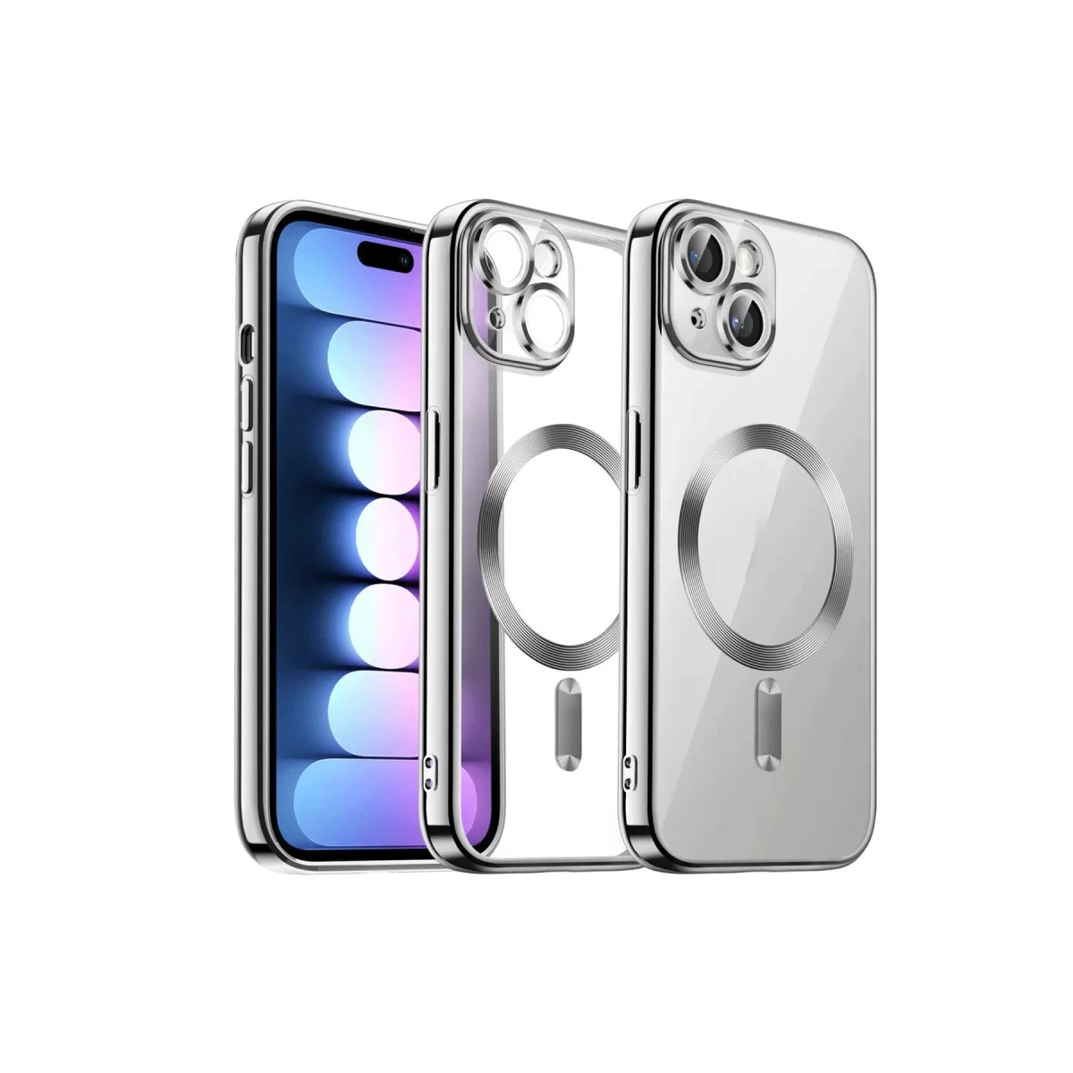 Newface Apple iPhone 15 Kılıf Kross Magneticsafe Kapak - Titan Gri