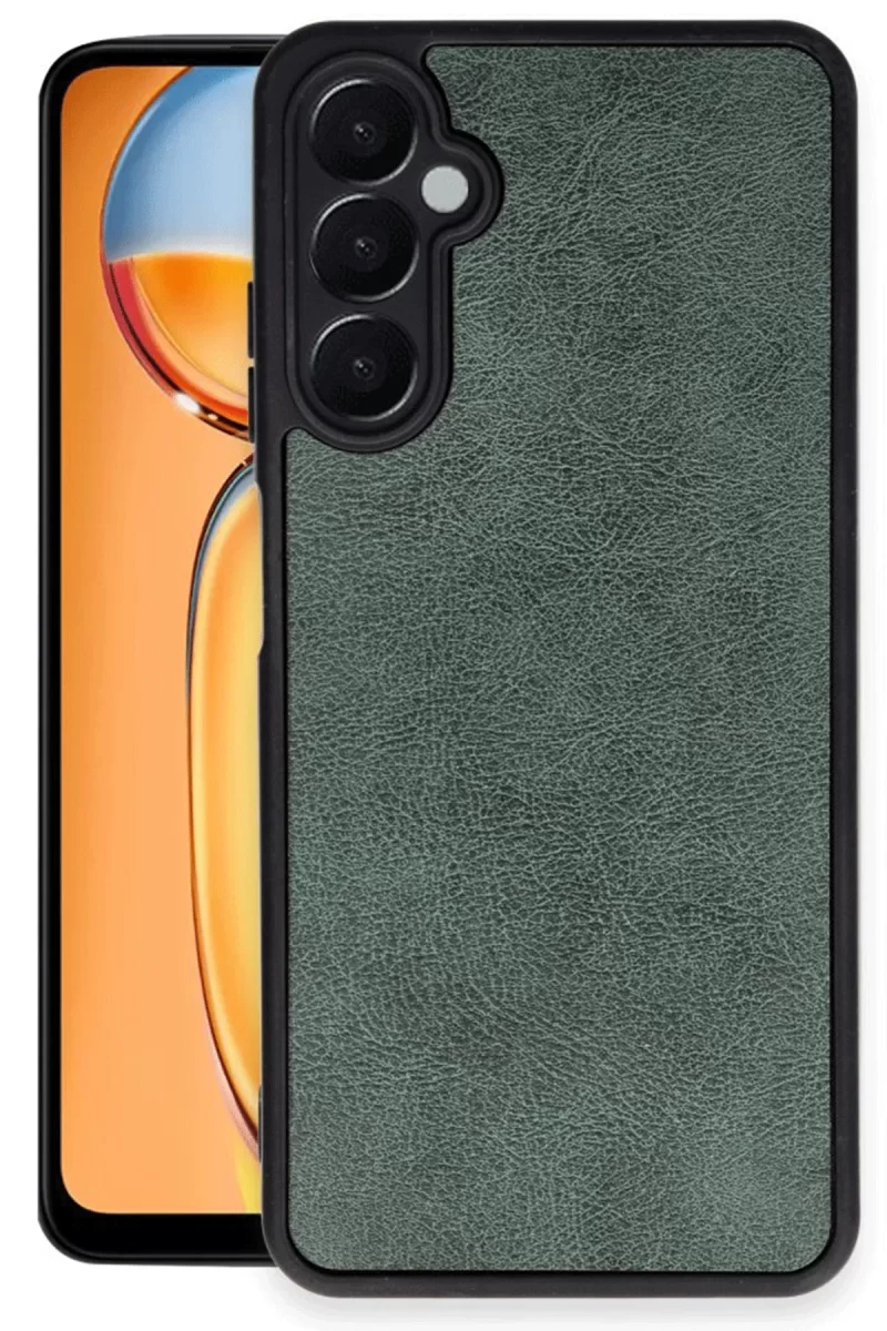 Newface Samsung Galaxy A36 Kılıf Aras Deri Kapak - Koyu Yeşil
