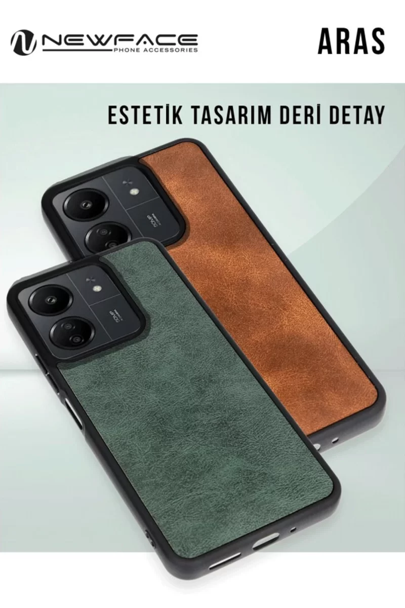 Newface Samsung Galaxy A36 Kılıf Aras Deri Kapak - Koyu Yeşil