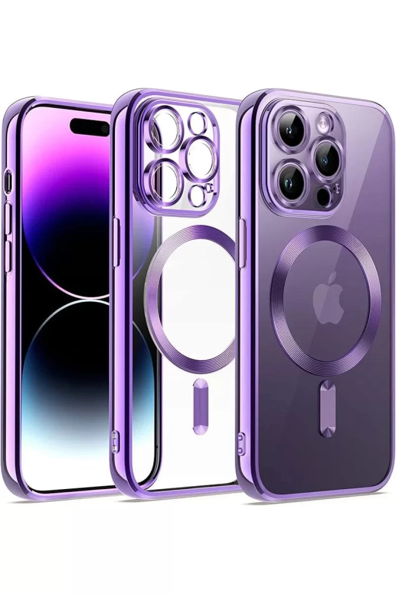 Newface Apple iPhone 14 Pro Kılıf Kross Magneticsafe Kapak - Mor