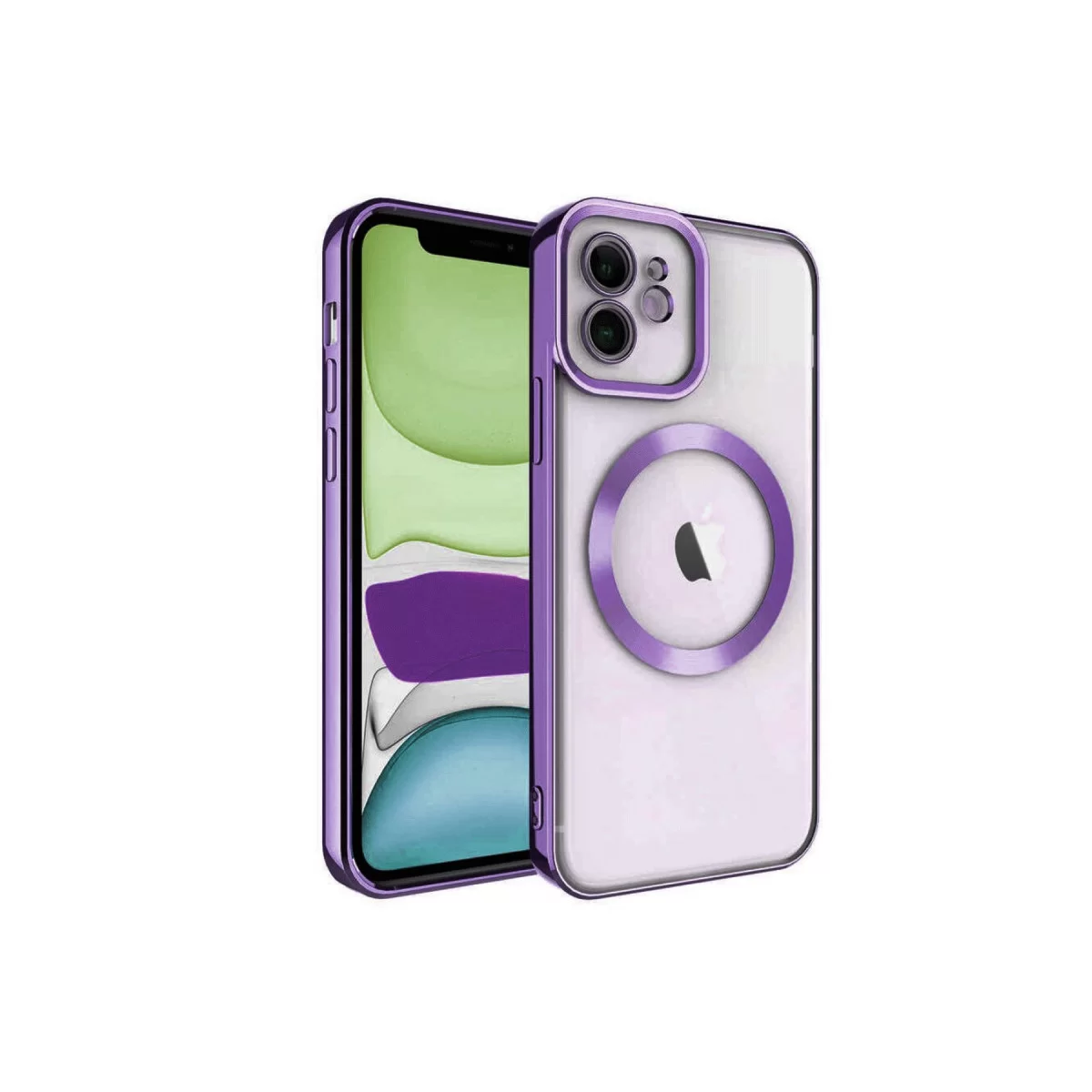Newface Apple iPhone 11 Kılıf Kross Magneticsafe Kapak - Mor