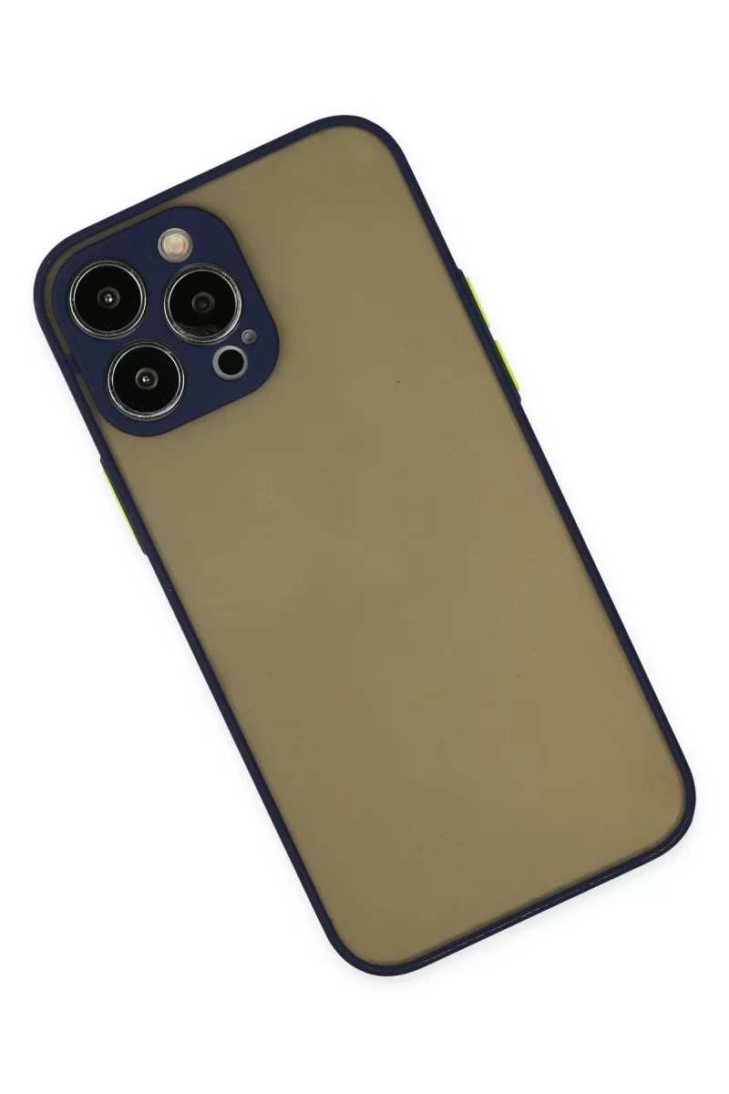 Newface Apple iPhone 14 Pro Kılıf Montreal Silikon Kapak - Lacivert