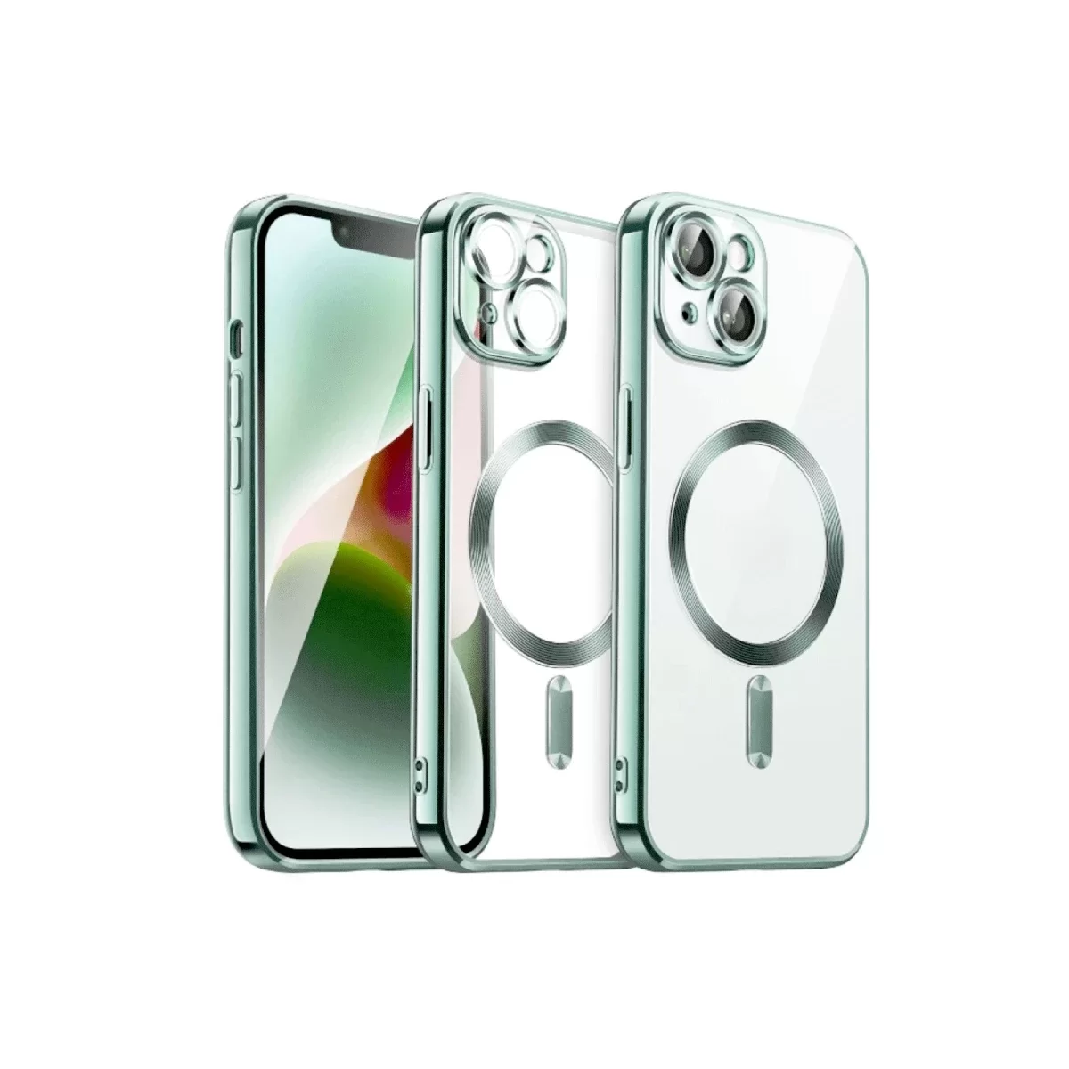 Newface Apple iPhone 15 Kılıf Kross Magneticsafe Kapak - Açık Yeşil
