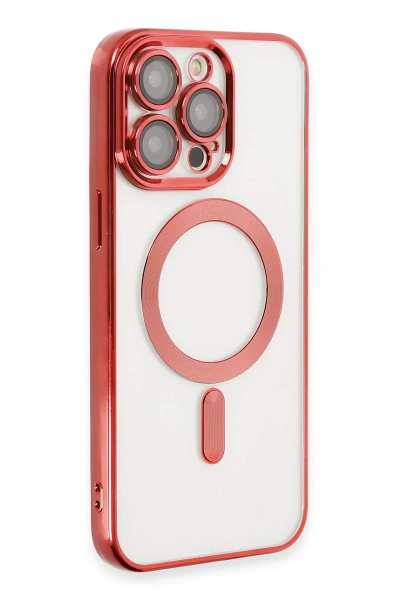 Newface Apple iPhone 13 Pro Max Kılıf Kross Magneticsafe Kapak - Kırmızı
