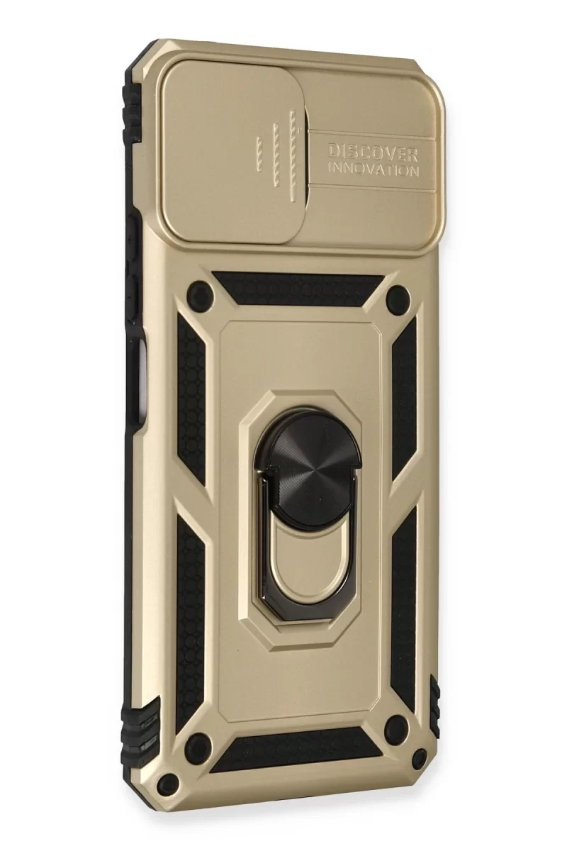 Newface Xiaomi Mİ 11 Lite Kılıf Pars Lens Yüzüklü Silikon - Gold