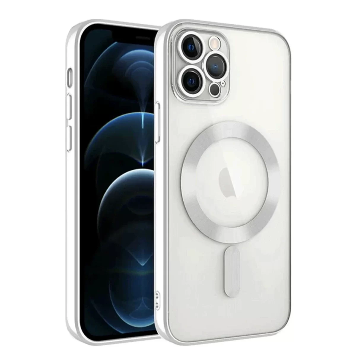 Newface Apple iPhone 14 Pro Max Kılıf Kross Magneticsafe Kapak - Gümüş