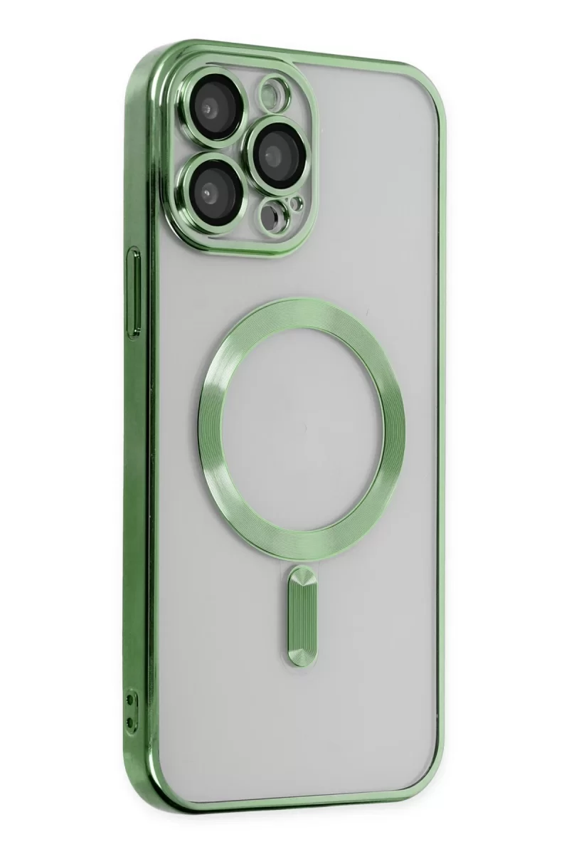 Newface Apple iPhone 13 Pro Max Kılıf Kross Magneticsafe Kapak - Koyu Yeşil