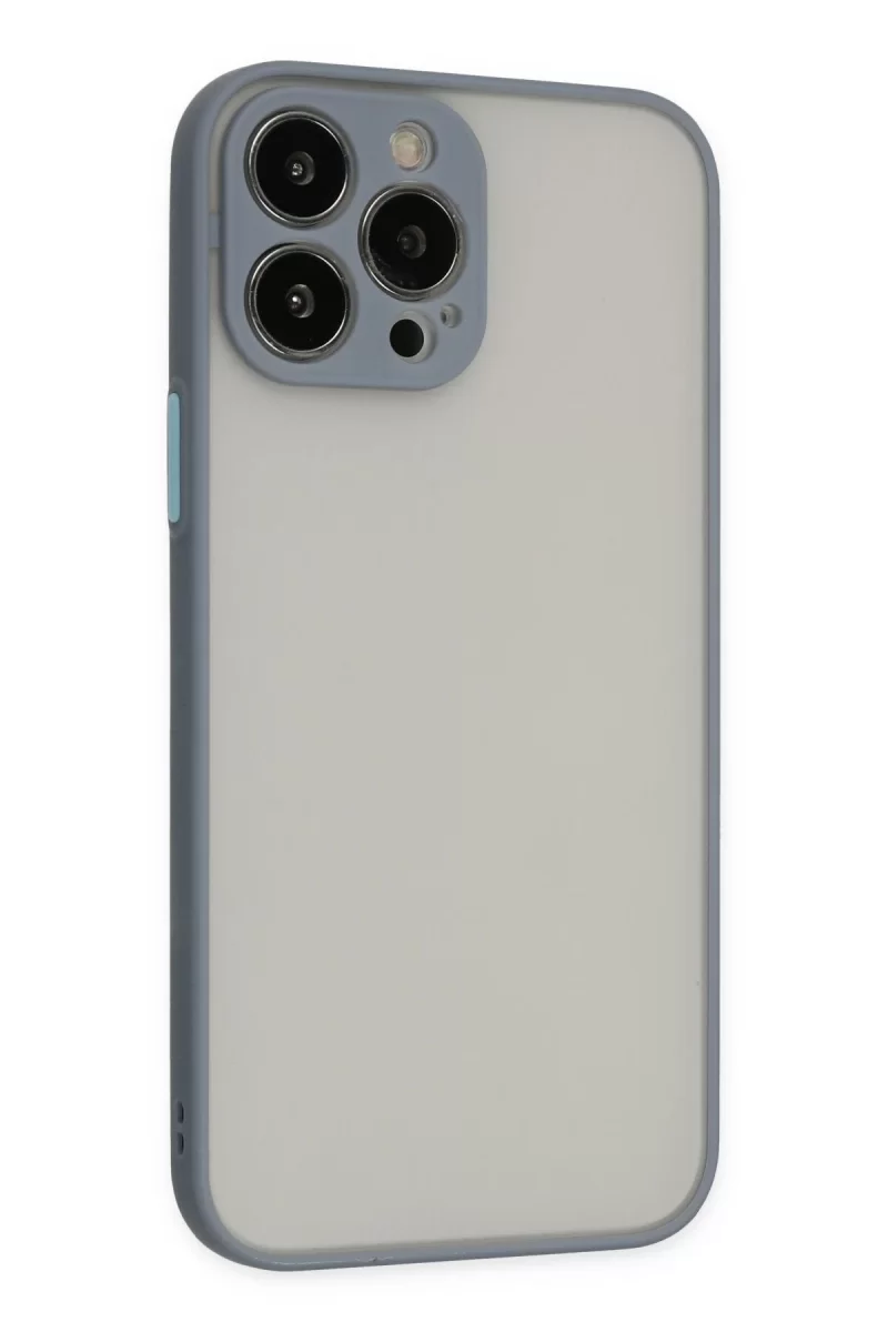Newface Apple iPhone 14 Pro Max Kılıf Montreal Silikon Kapak - Gri