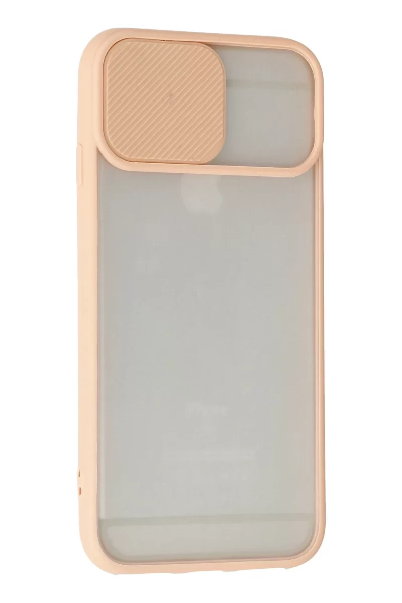 Newface Apple iPhone 6 Kılıf Palm Buzlu Kamera Sürgülü Silikon - Pembe