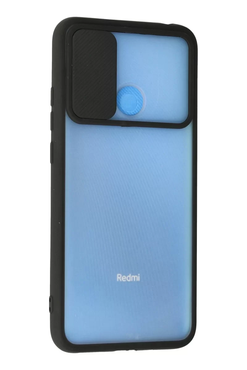 Newface Xiaomi Redmi 9C Kılıf Palm Buzlu Kamera Sürgülü Silikon - Siyah