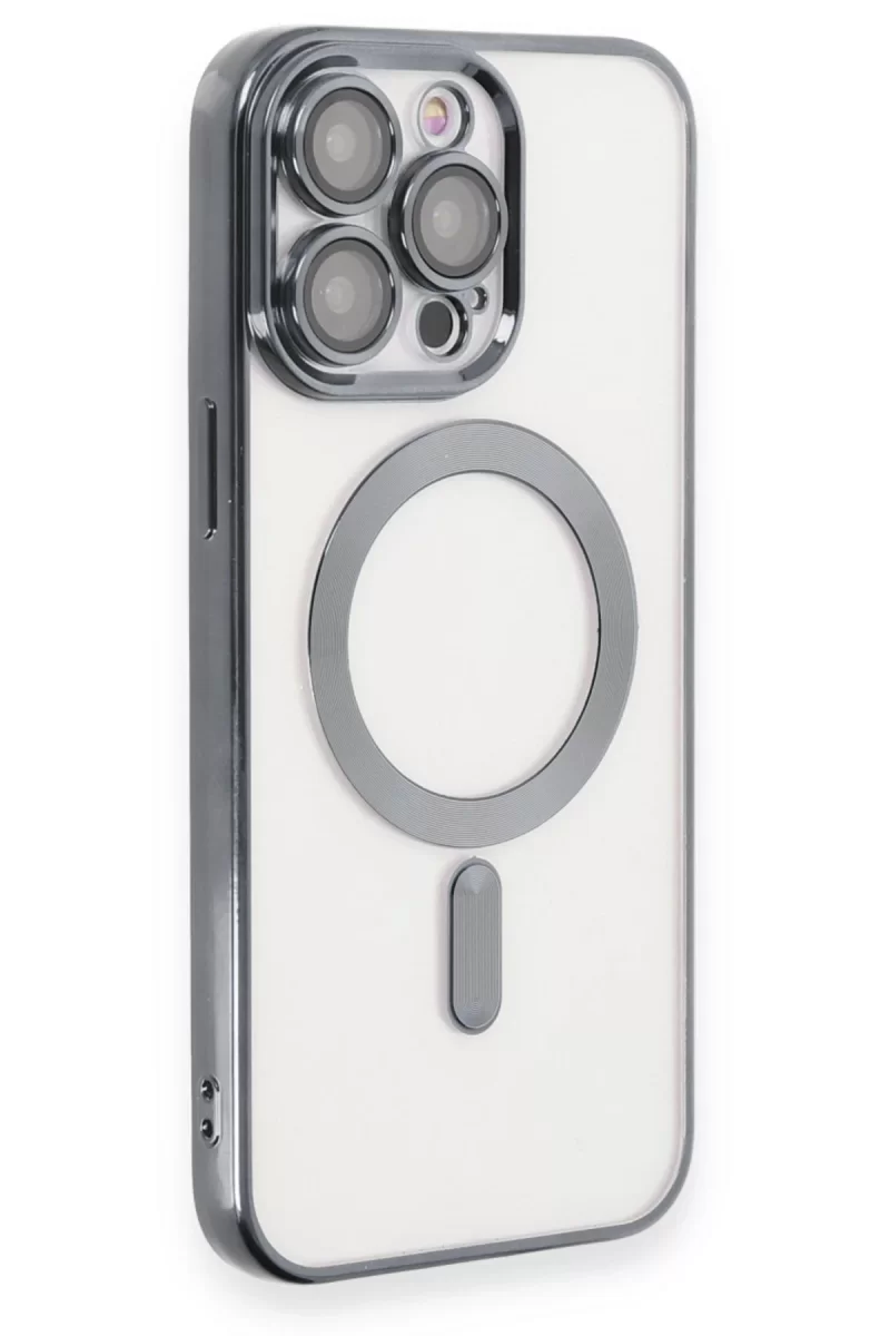 Newface Apple iPhone 15 Pro Kılıf Kross Magneticsafe Kapak - Titan Gri