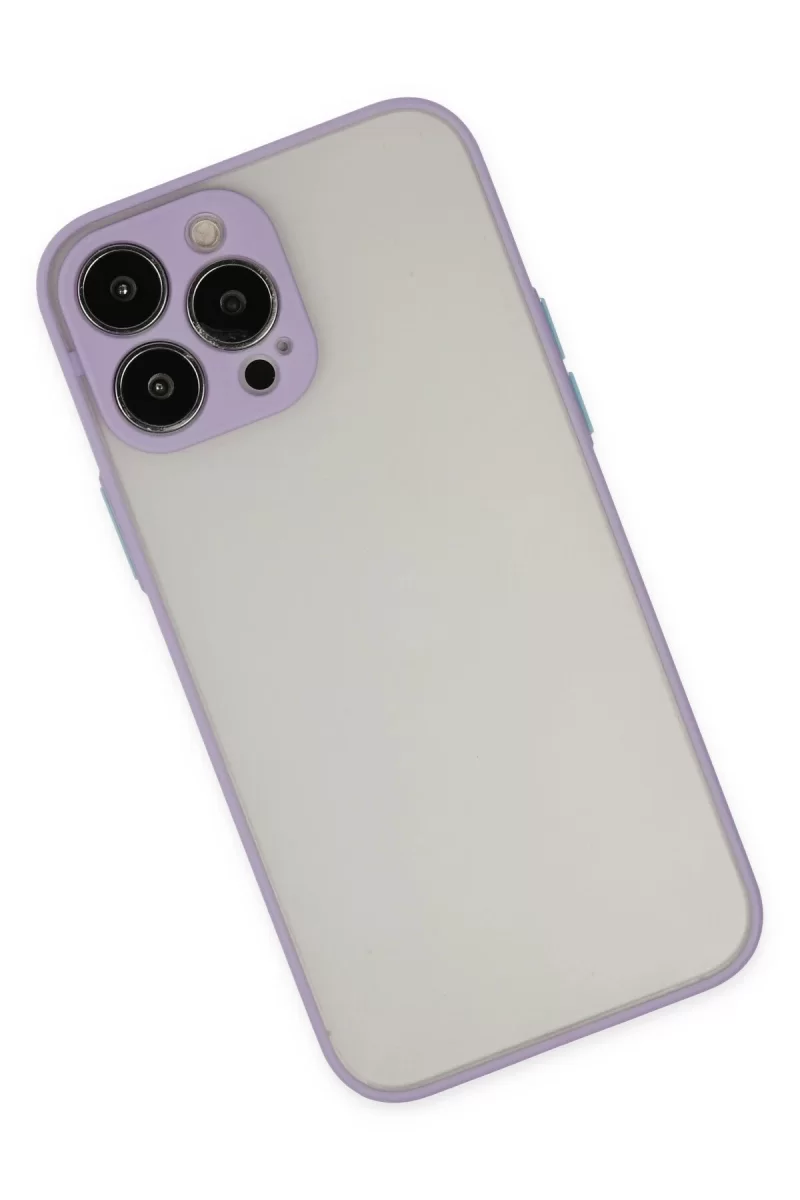 Newface Apple iPhone 14 Pro Max Kılıf Montreal Silikon Kapak - Mor