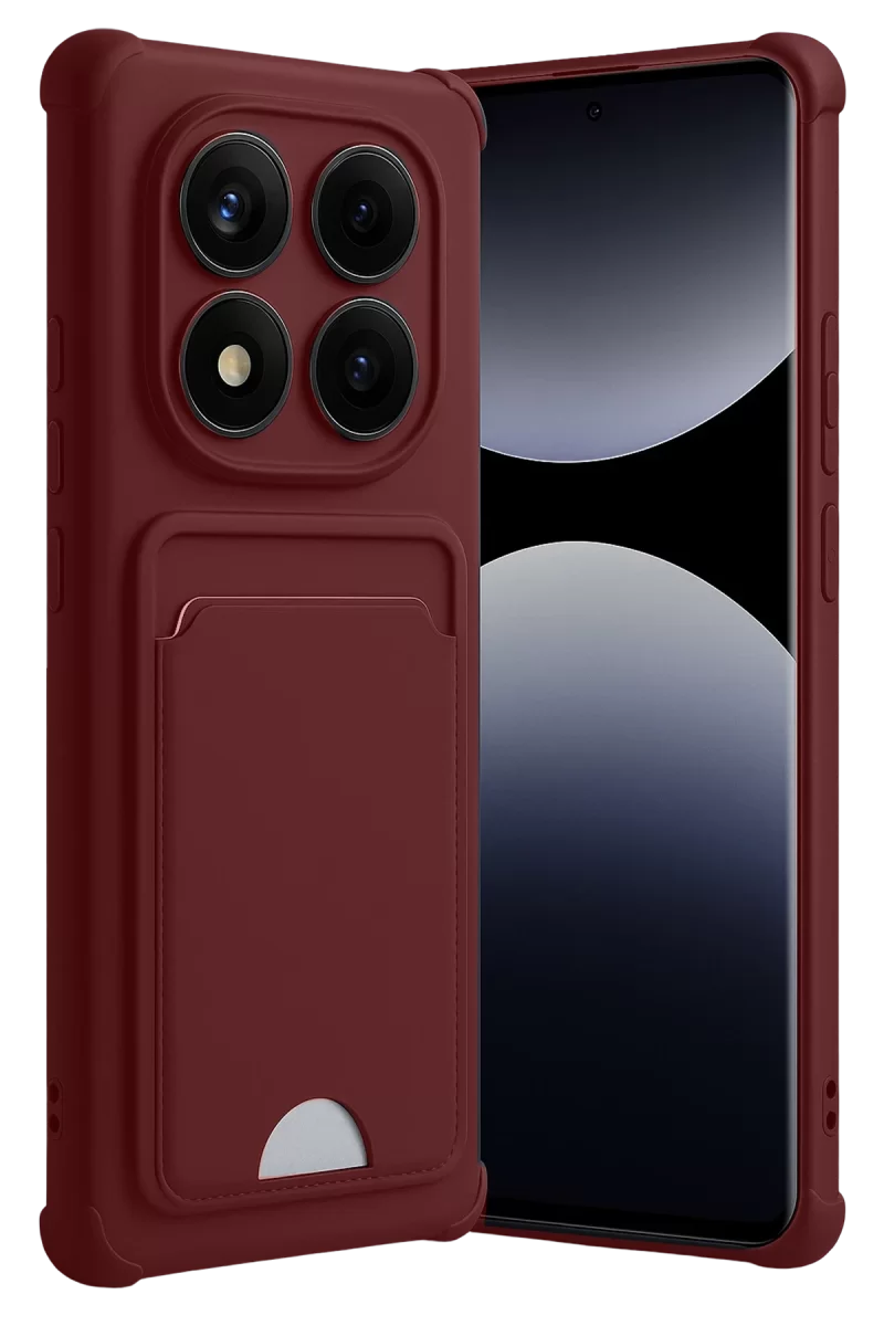 Newface Xiaomi Redmi Note 14 Pro Plus Kelvin Kartvizitli Silikon - Bordo