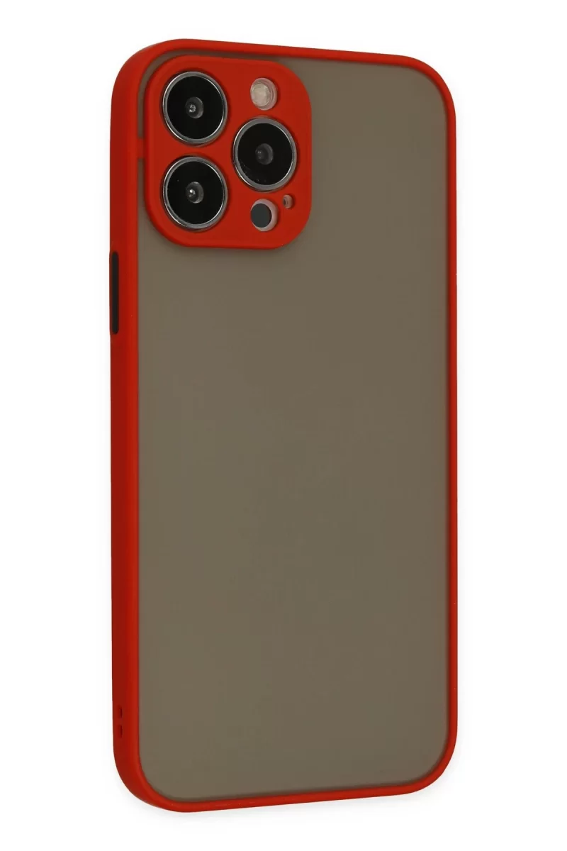 Newface Apple iPhone 15 Pro Kılıf Montreal Silikon Kapak - Kırmızı