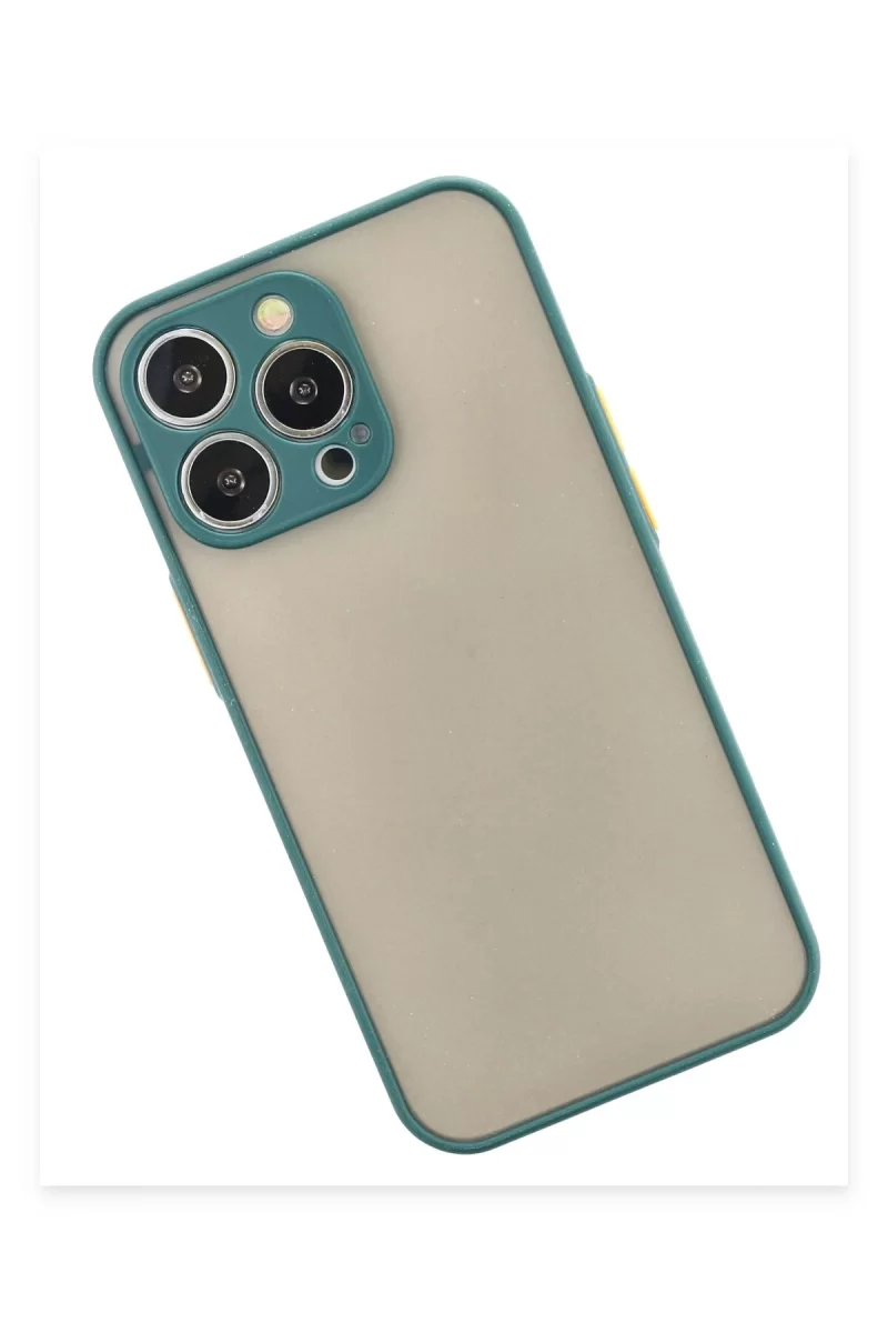 Newface Apple iPhone 15 Pro Max Kılıf Montreal Silikon Kapak - Yeşil