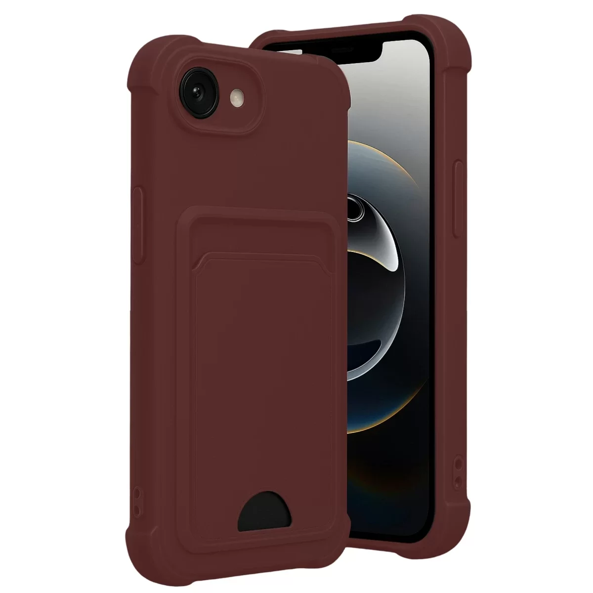 Newface Apple iPhone 16E Kelvin Kartvizitli Silikon - Bordo