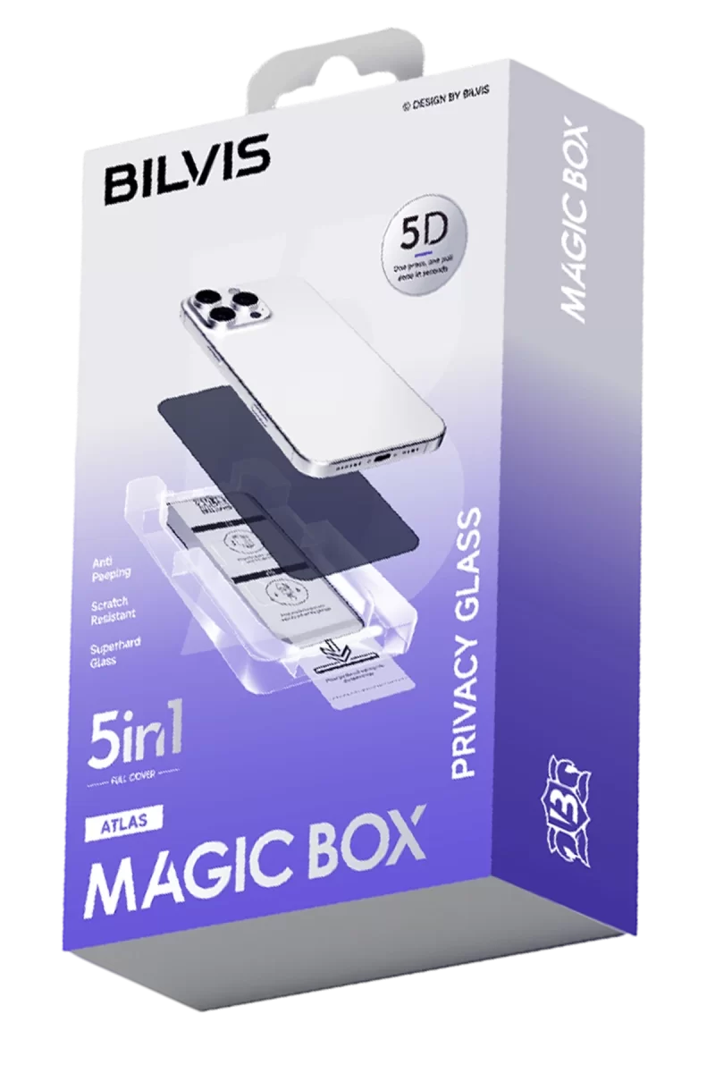 Newface Apple iPhone 12 Bilvis 5in1 5D Magic Hayalet Cam Ekran Koruyucu - Siyah