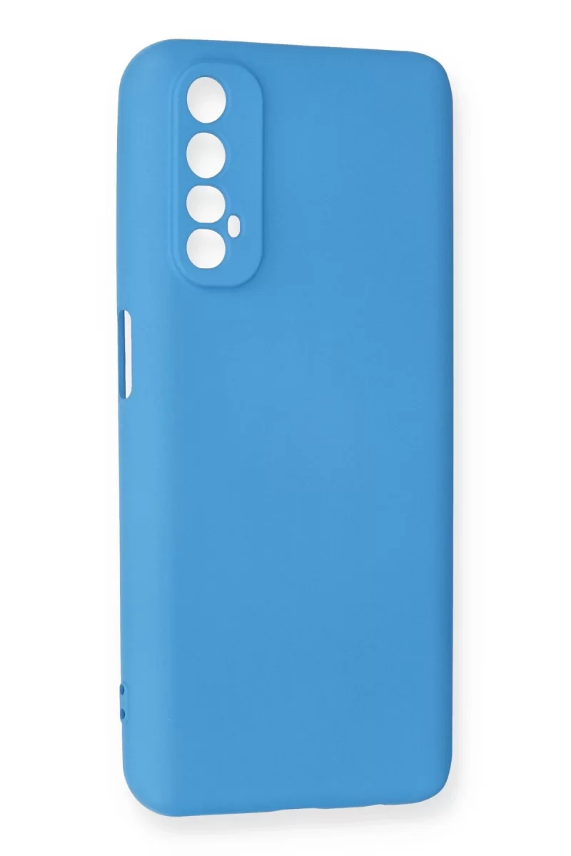 Newface Realme 7 Kılıf Nano içi Kadife Silikon - Mavi