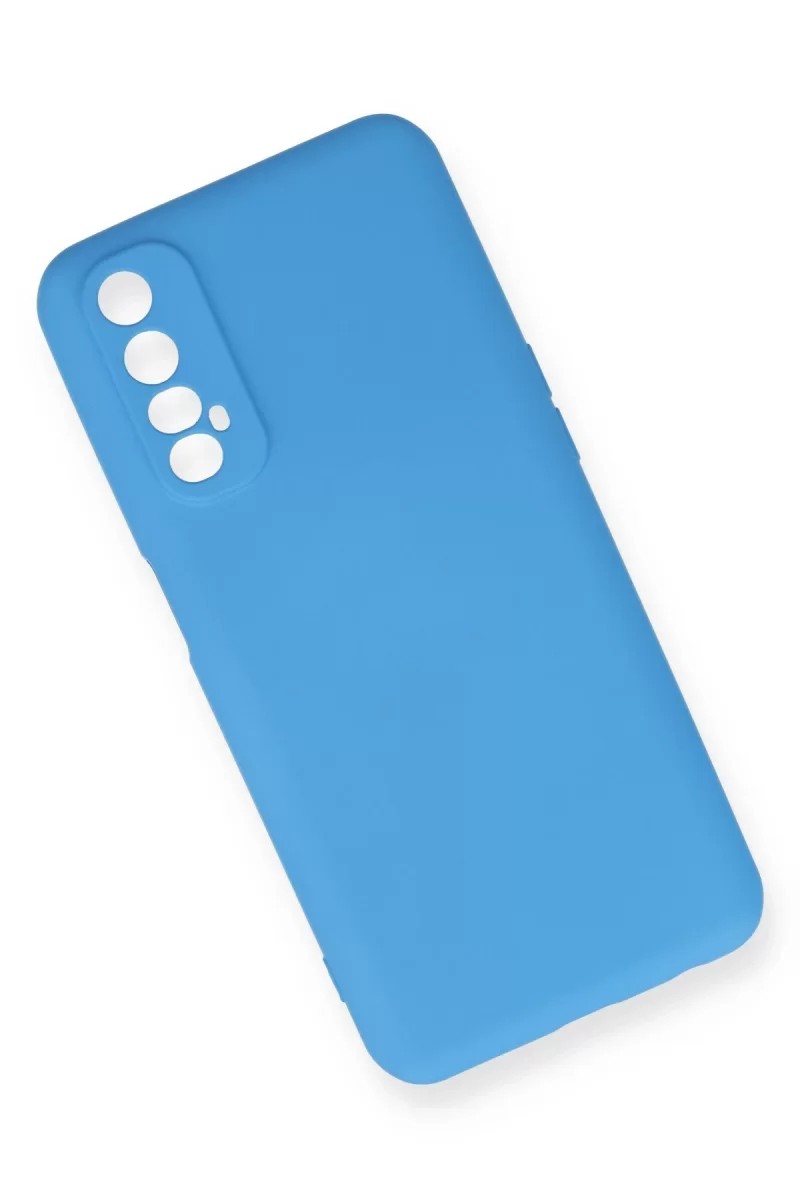 Newface Realme 7 Kılıf Nano içi Kadife Silikon - Mavi