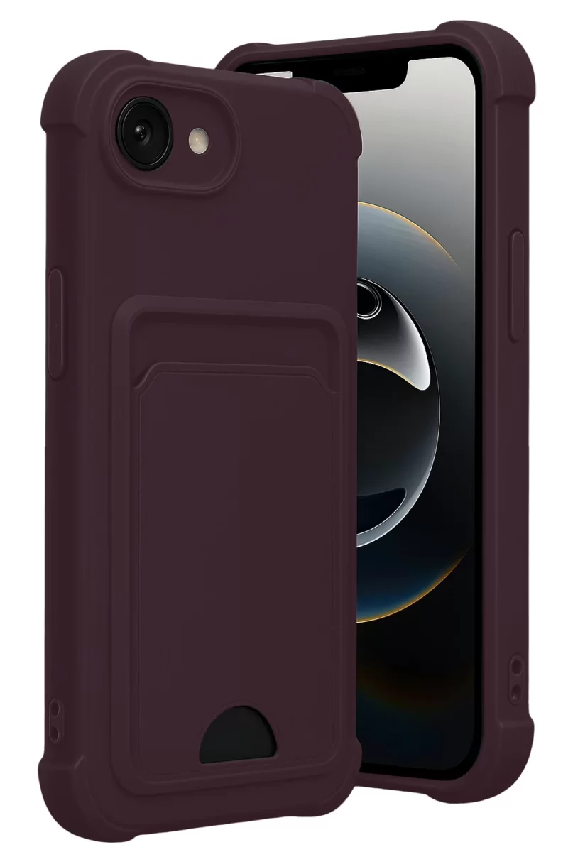 Newface Apple iPhone 16E Kelvin Kartvizitli Silikon - Derin Mor