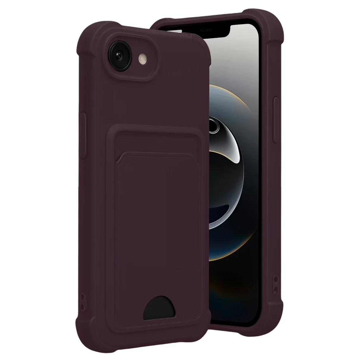 Newface Apple iPhone 16E Kelvin Kartvizitli Silikon - Derin Mor