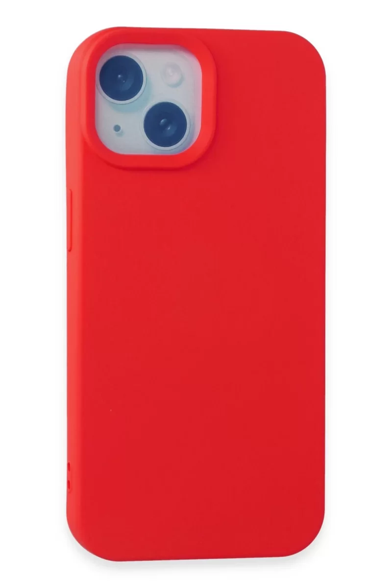 Newface Apple iPhone 15 Kılıf Nano içi Kadife Silikon - Kırmızı