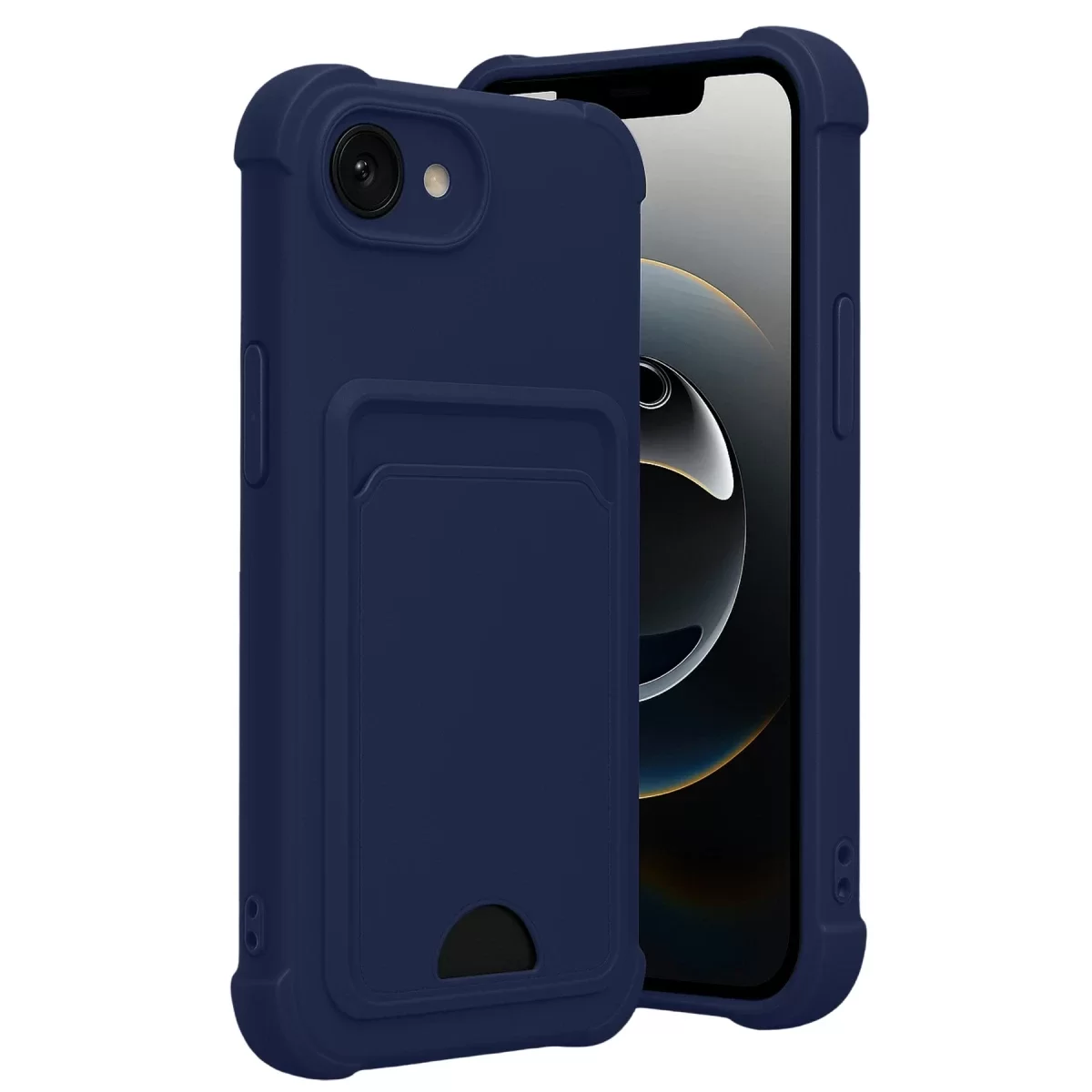 Newface Apple iPhone 16E Kelvin Kartvizitli Silikon - Lacivert