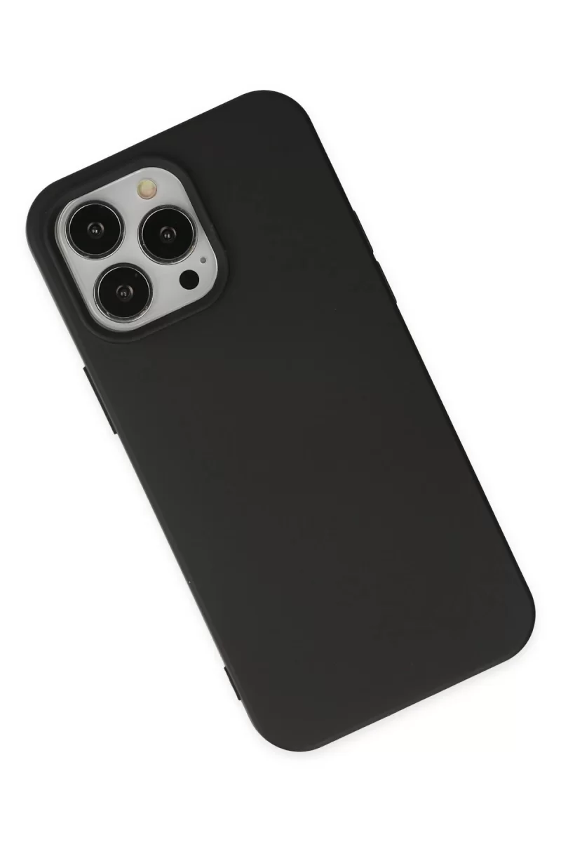 Newface Apple iPhone 15 Pro Kılıf Nano içi Kadife Silikon - Siyah