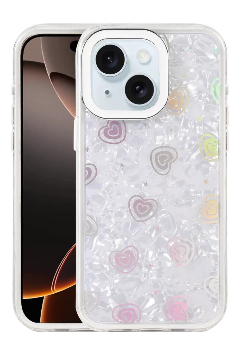 Newface Apple iPhone 14 Lumi Desenli Kapak - Beyaz