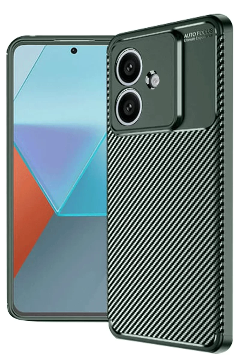Newface Oppo A3 Kılıf Auto Focus Karbon Kapak - Koyu Yeşil