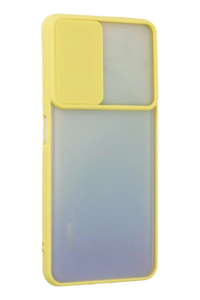 Newface Xiaomi Redmi Note 11 Kılıf Palm Buzlu Kamera Sürgülü Silikon - Sarı