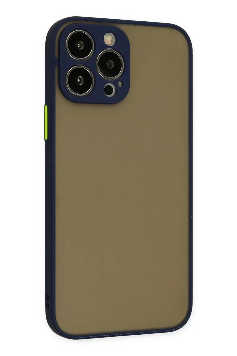 Newface Apple iPhone 15 Pro Max Kılıf Montreal Silikon Kapak - Lacivert