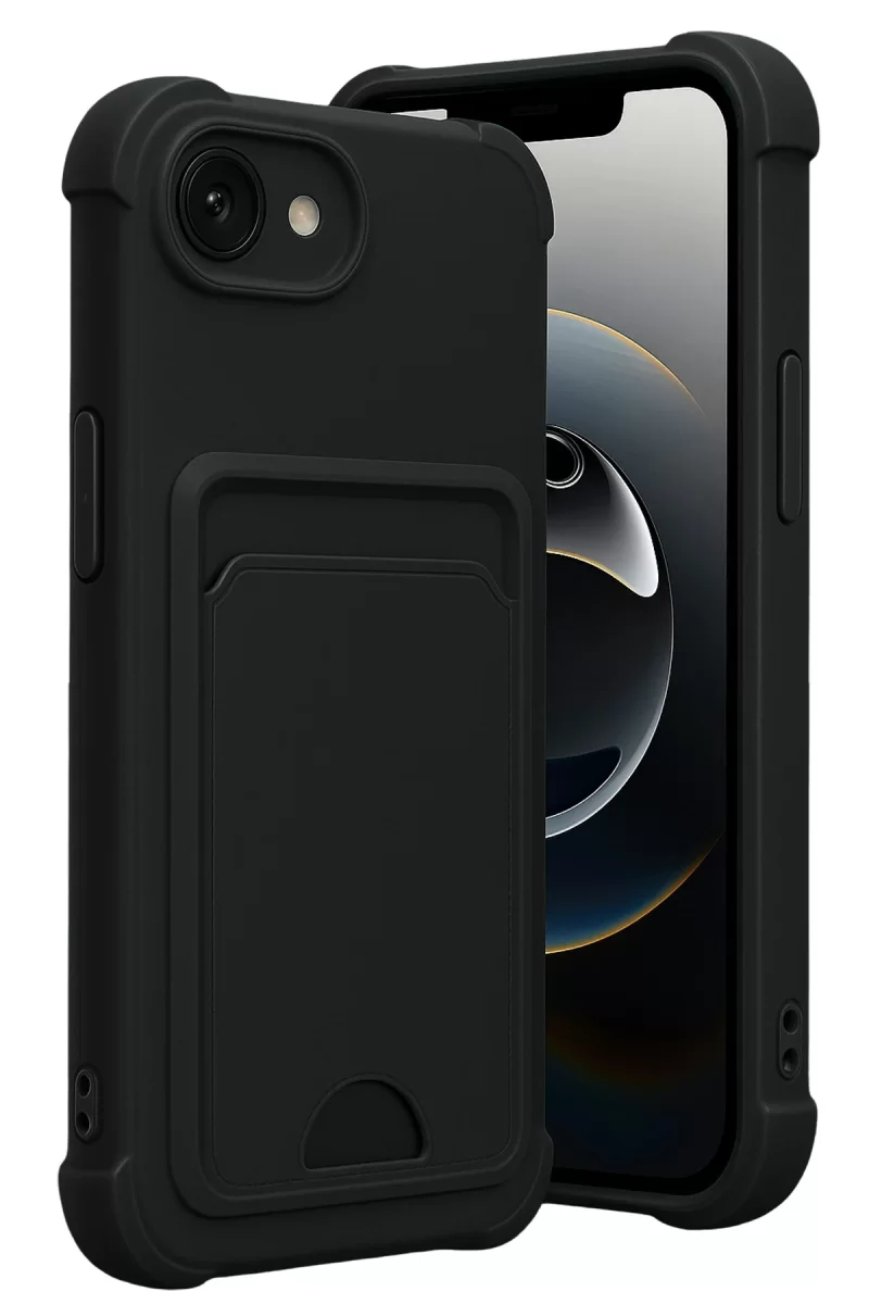 Newface Apple iPhone 16E Kelvin Kartvizitli Silikon - Siyah