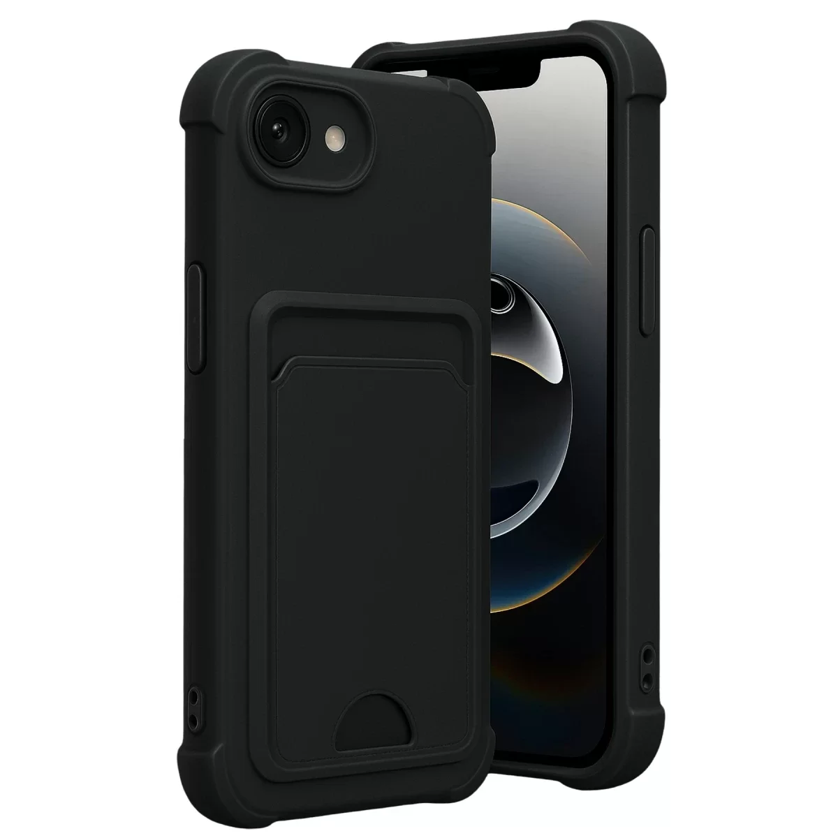 Newface Apple iPhone 16E Kelvin Kartvizitli Silikon - Siyah