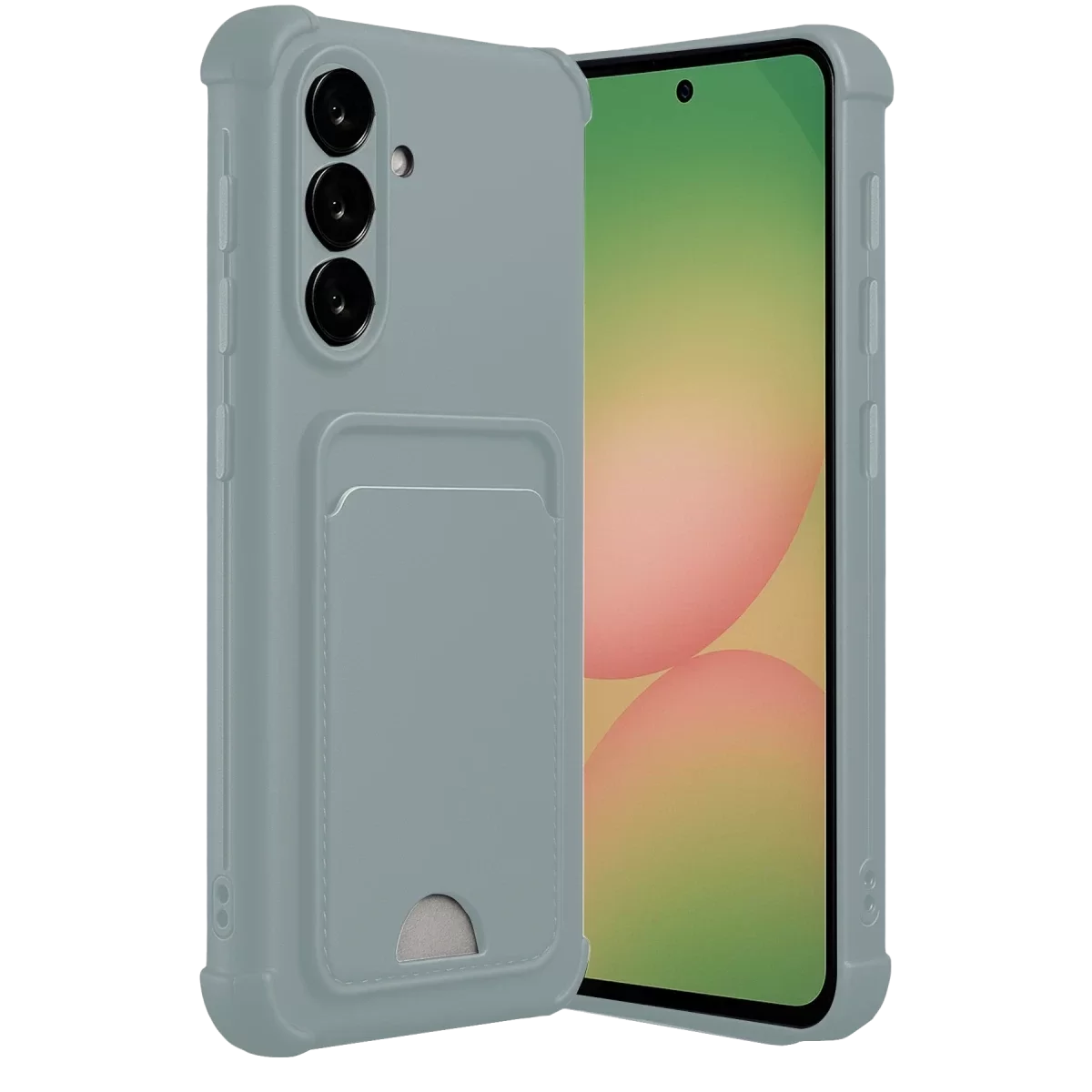 Newface Samsung Galaxy A36 Kılıf Kelvin Kartvizitli Silikon - Açık Yeşil