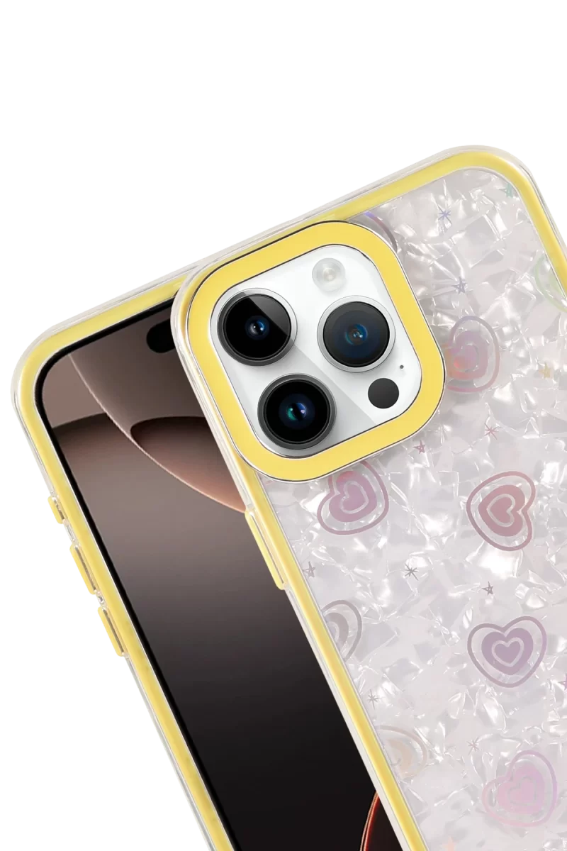 Newface Apple iPhone 15 Pro Lumi Desenli Kapak - Sarı