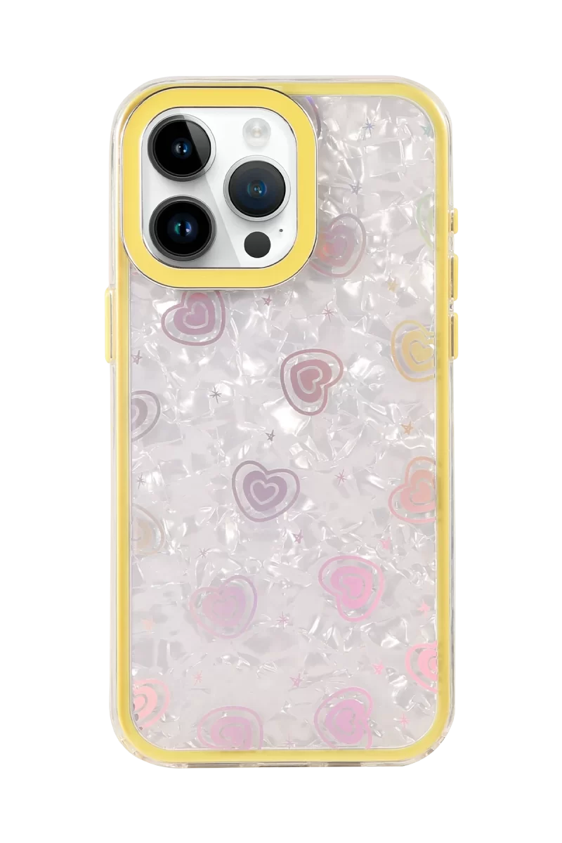 Newface Apple iPhone 15 Pro Lumi Desenli Kapak - Sarı