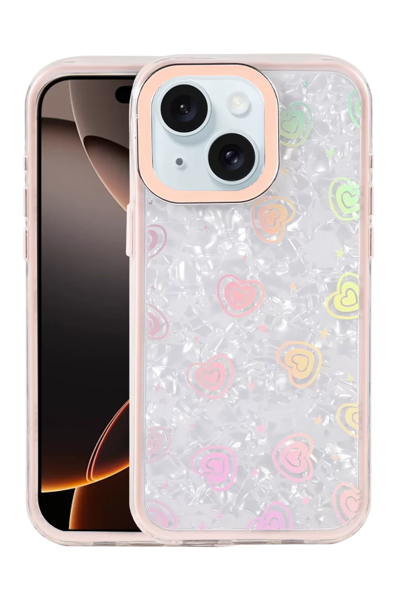 Newface Apple iPhone 14 Lumi Desenli Kapak - Pembe