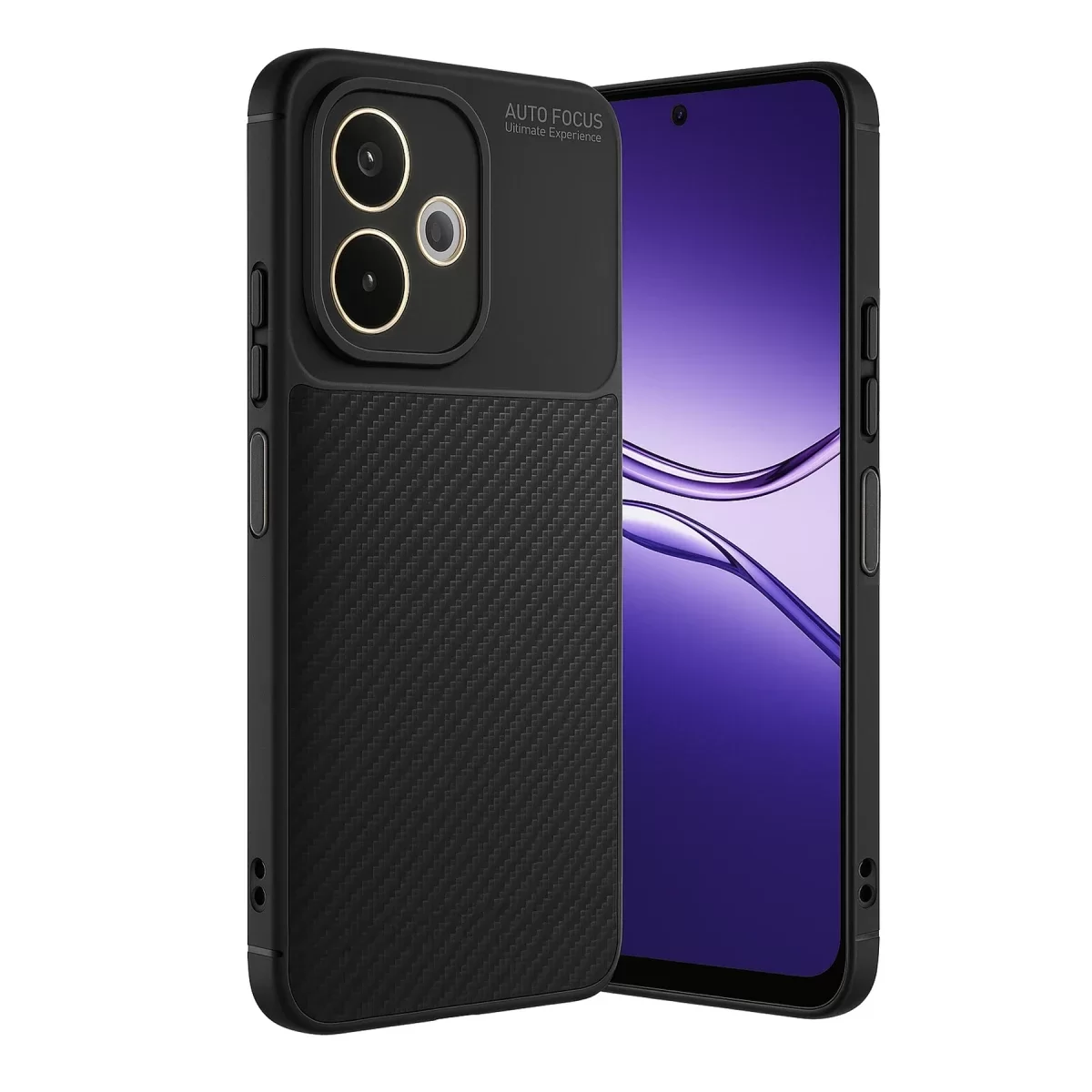 Newface Oppo A5 Pro 4G Kılıf Auto Focus Karbon Kapak - Siyah