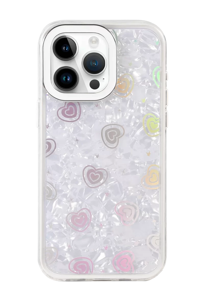 Newface Apple iPhone 15 Pro Max Lumi Desenli Kapak - Beyaz