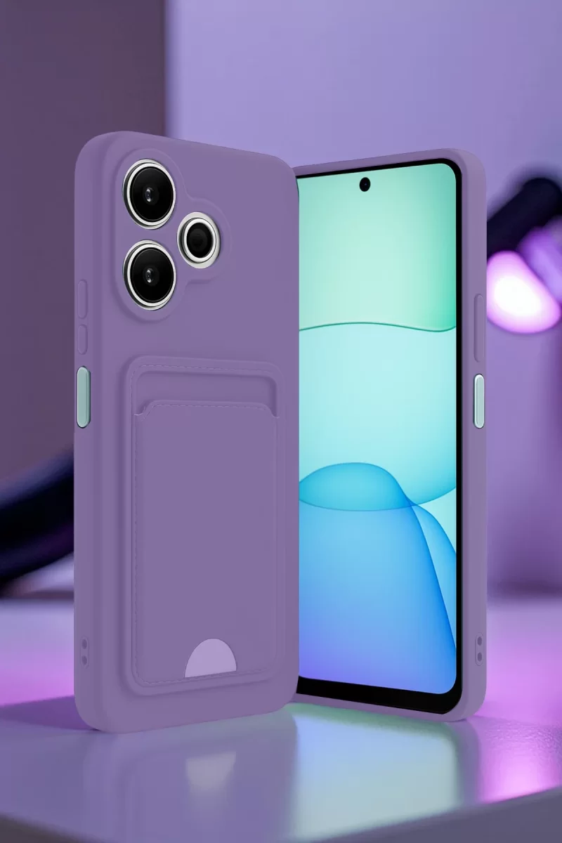 Newface Xiaomi Redmi 13 4G Kılıf Kelvin Kartvizitli Silikon - Açık Yeşil