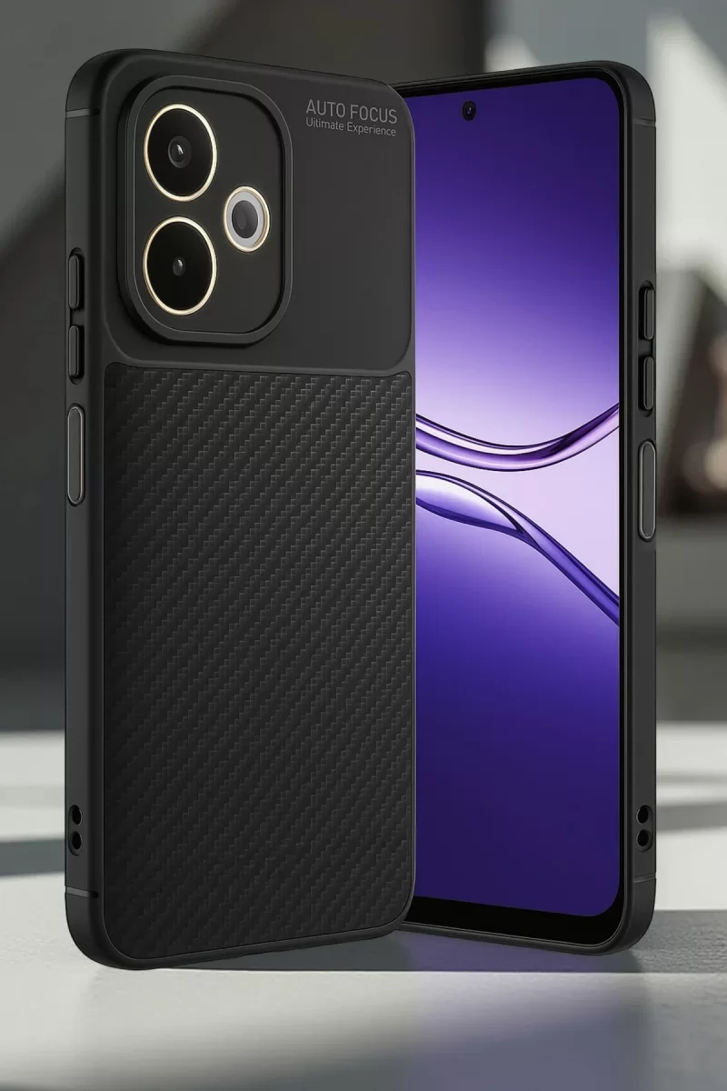 Newface Oppo A5 Pro 4G Kılıf Auto Focus Karbon Kapak - Koyu Yeşil